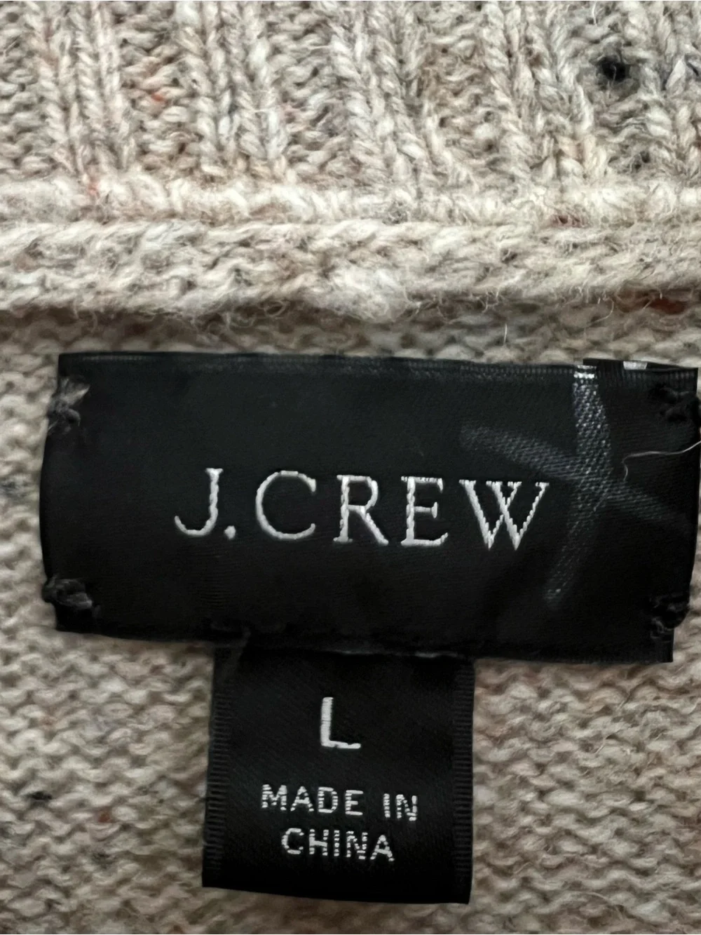 J. Crew Tan Shawl Collar Speckled Merino Blend Knit Sweater Men’s L EUC